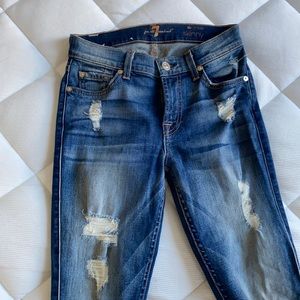 Seven skinny ankle destroyed jeans